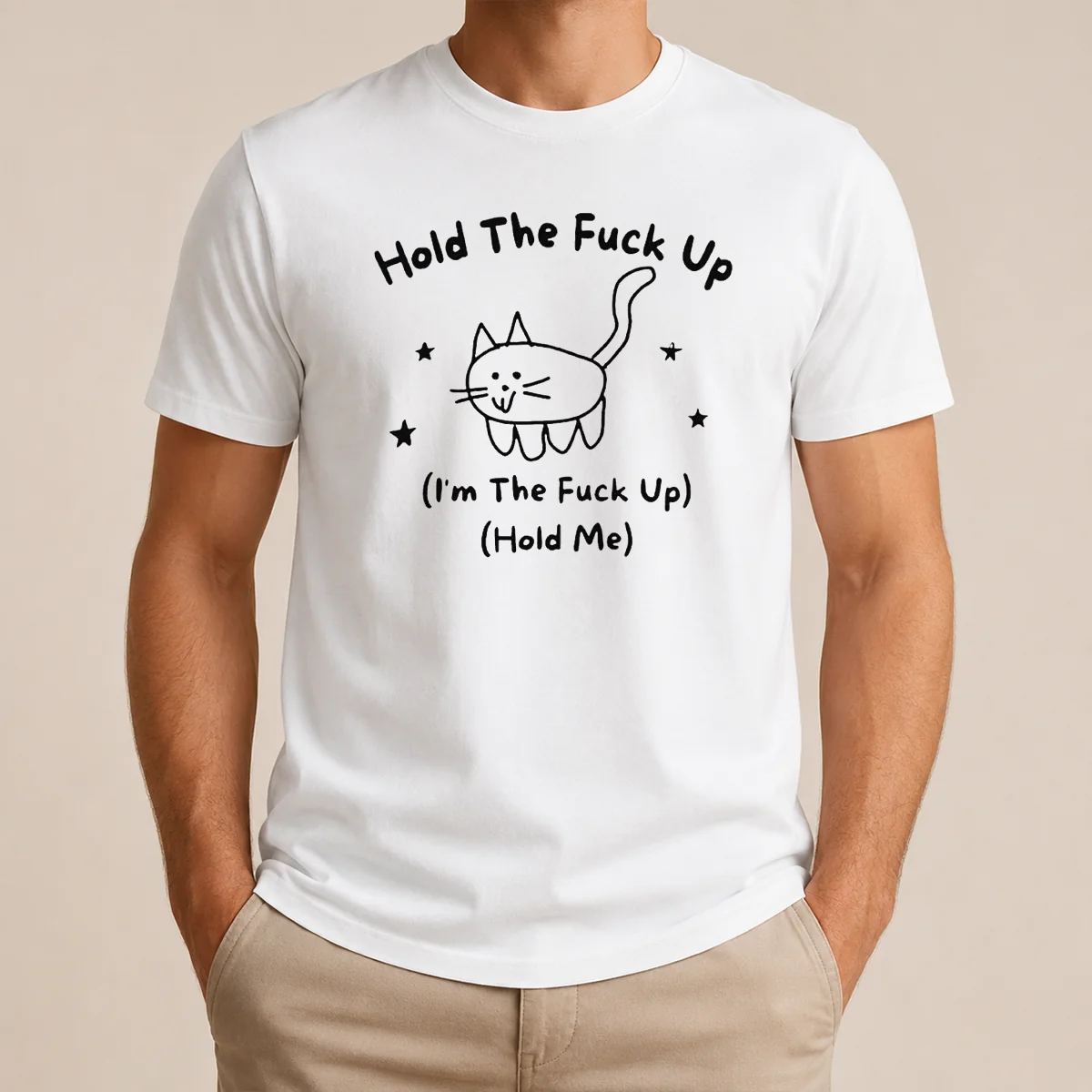 Nice Top Cute Cat Graphic Hold Shirt Nice Top Cute Cat Graphic Hold Shirt