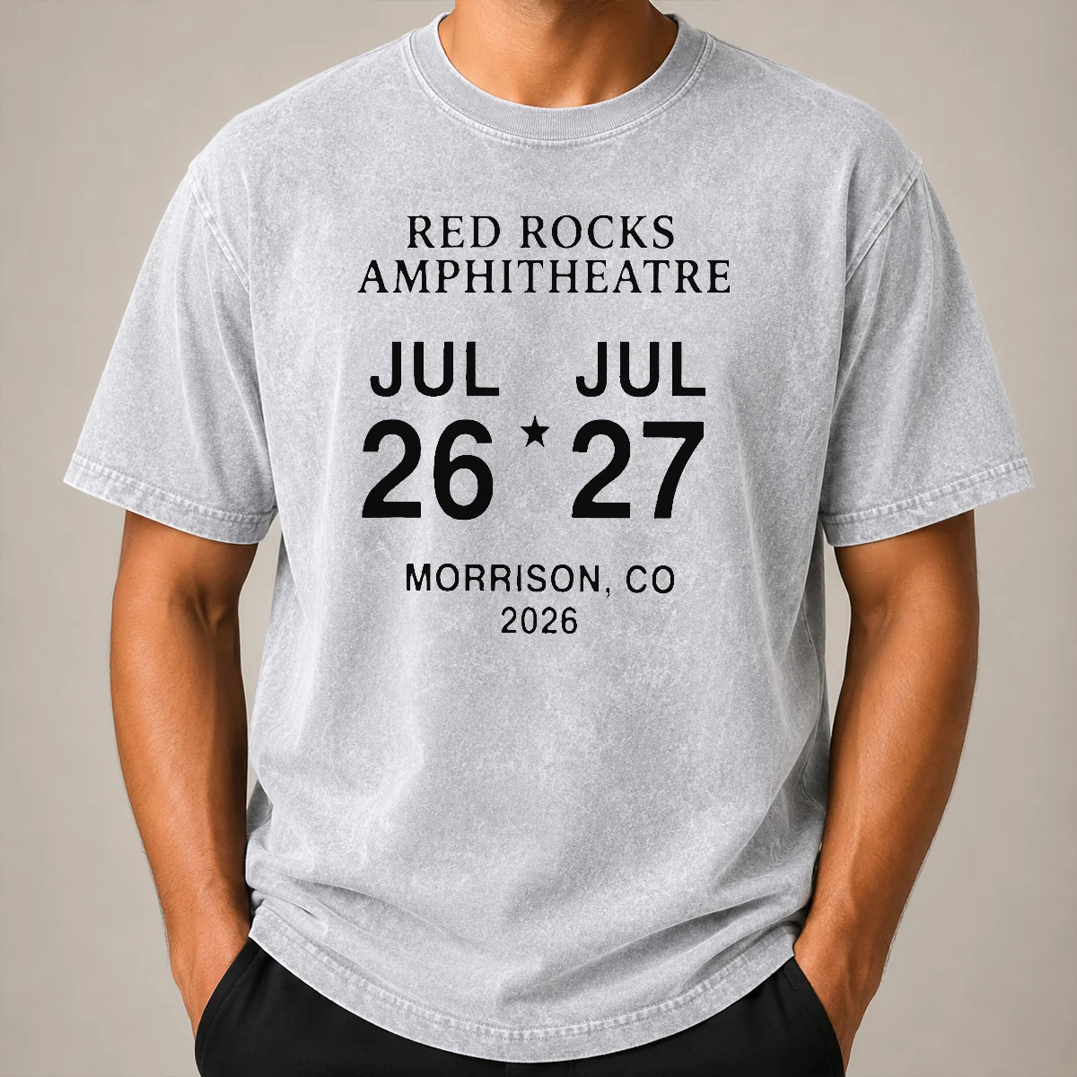 Nice Top Red Rocks Amphitheatre Jul 26 27 Morrison Co 2026 Washed T Shirt Nice Top Red Rocks Amphitheatre Jul 26 27 Morrison Co 2026 Washed T-Shirt