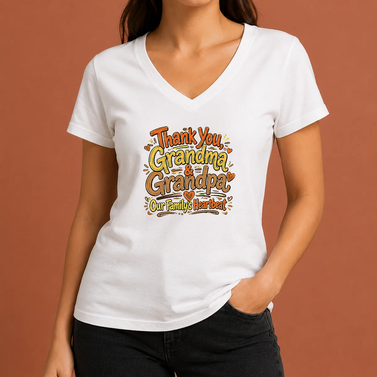 Official Funny Grandparents Day Thank You V-Neck Shirt Official Funny Grandparents Day Thank You V-Neck Shirt
