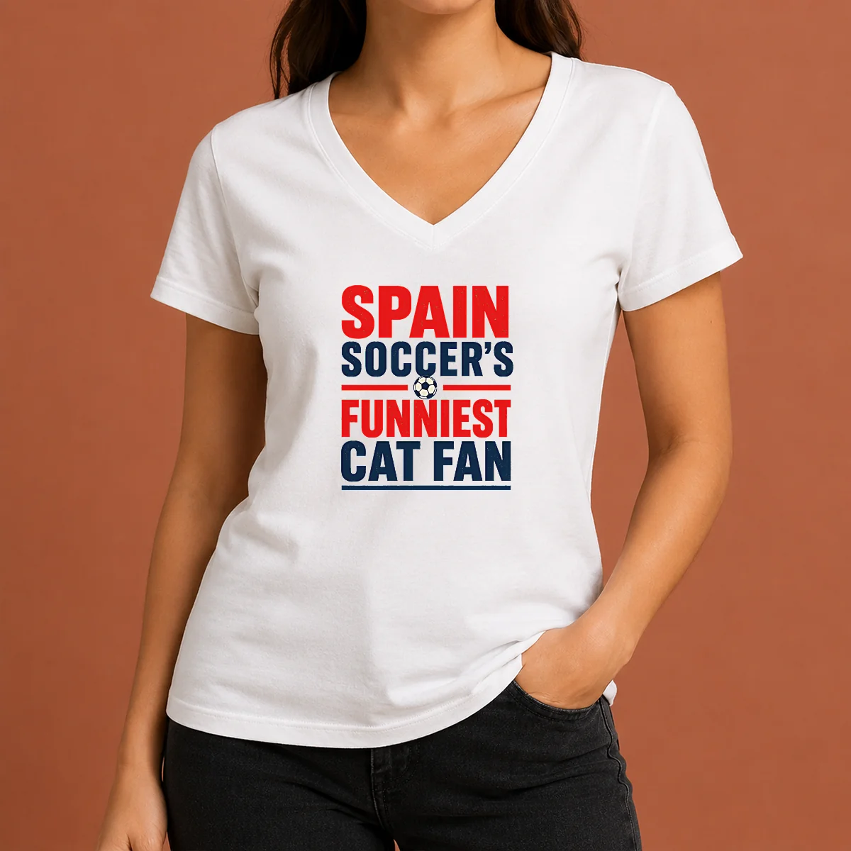 Official Premium Spain Soccer Cat Meme V-Neck Shirt Official Premium Spain Soccer Cat Meme V-Neck Shirt