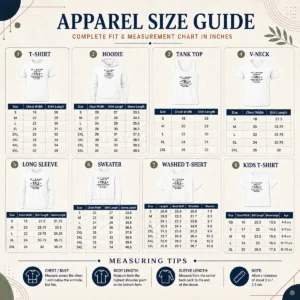 Size chart for Original Official The T In My Name Stands For Tall Quote with measurements in inches and cm to help choose the right fit