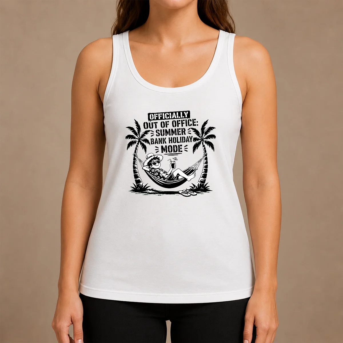 Original Pretty Summer Bank Holiday Stencil For Relaxed Vibes Tank Top Original Pretty Summer Bank Holiday Stencil For Relaxed Vibes Tank Top