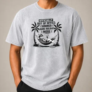 Original Pretty Summer Bank Holiday Stencil For Relaxed Vibes Washed T-Shirt