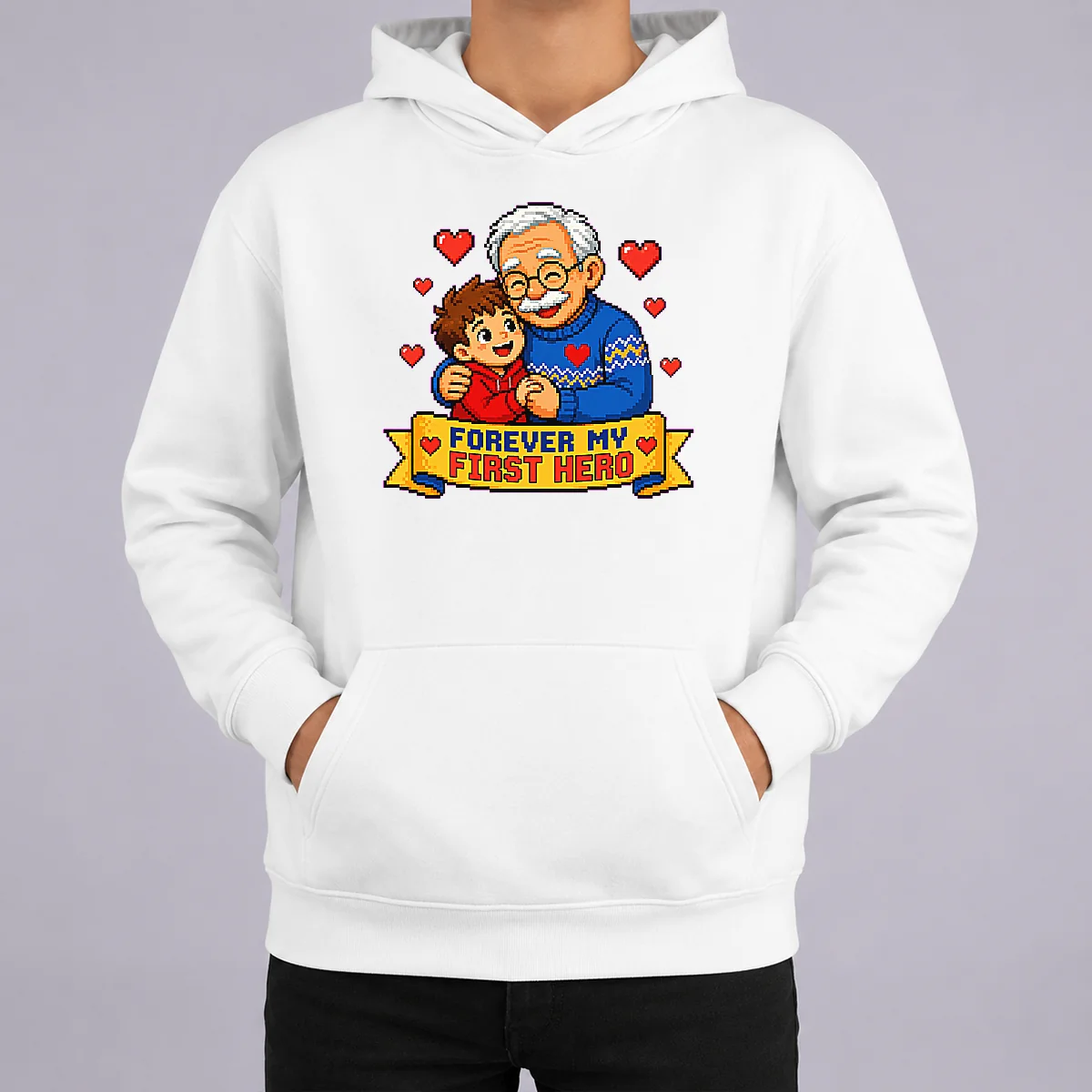 Perfect Pretty Grandparents Day Pixel Forever My First Hero Hoodie Perfect Pretty Grandparents Day Pixel Forever My First Hero Hoodie
