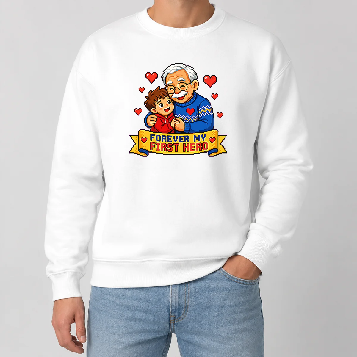 Perfect Pretty Grandparents Day Pixel Forever My First Hero Sweater Perfect Pretty Grandparents Day Pixel Forever My First Hero Sweater