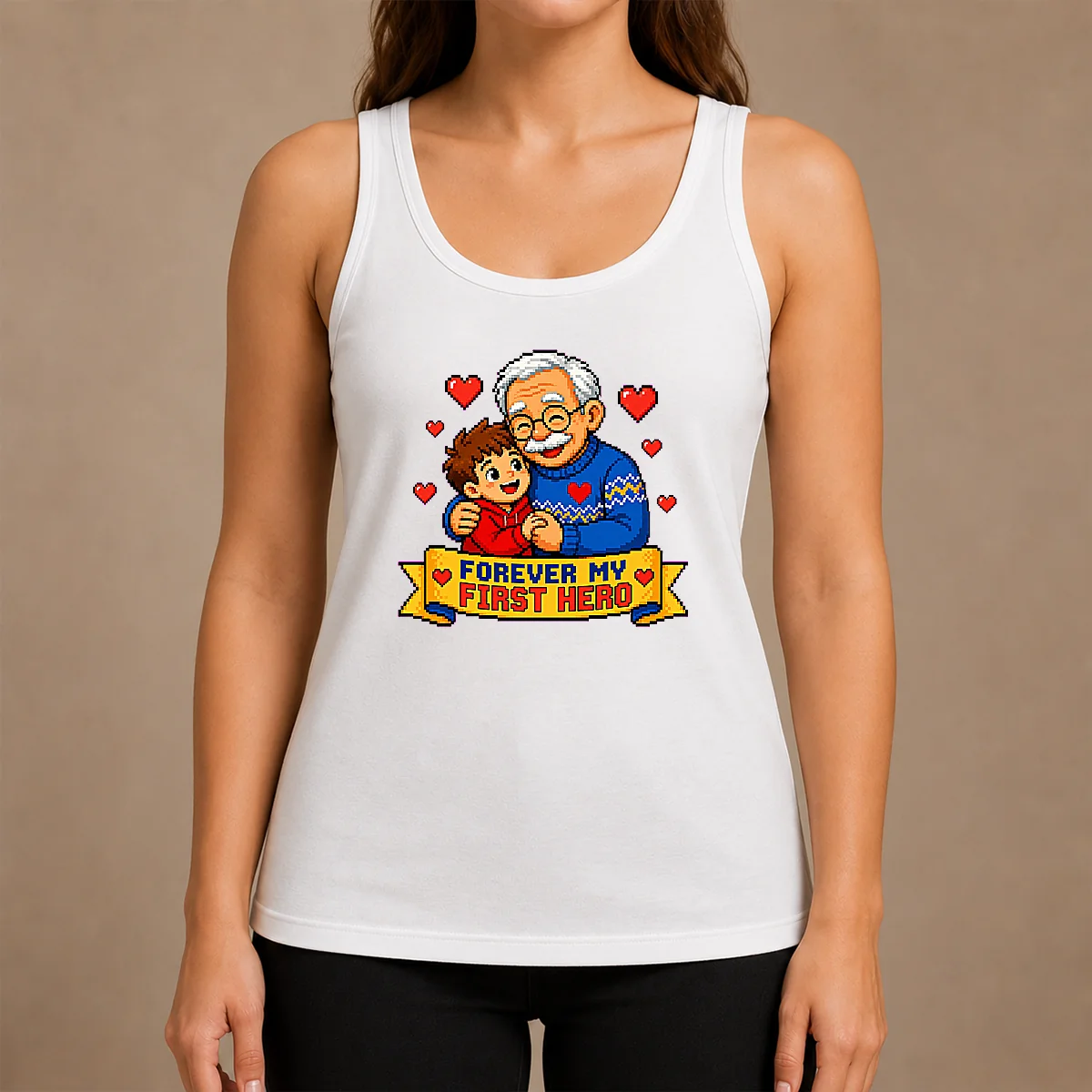 Perfect Pretty Grandparents Day Pixel Forever My First Hero Tank Top Perfect Pretty Grandparents Day Pixel Forever My First Hero Tank Top