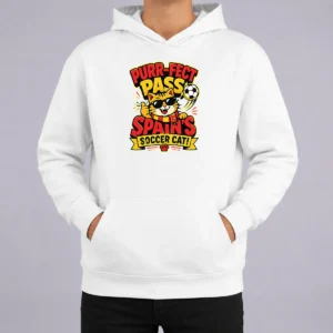 Premium Nice Spain Soccer Cat Meme Funny Soccer Vector Hoodie