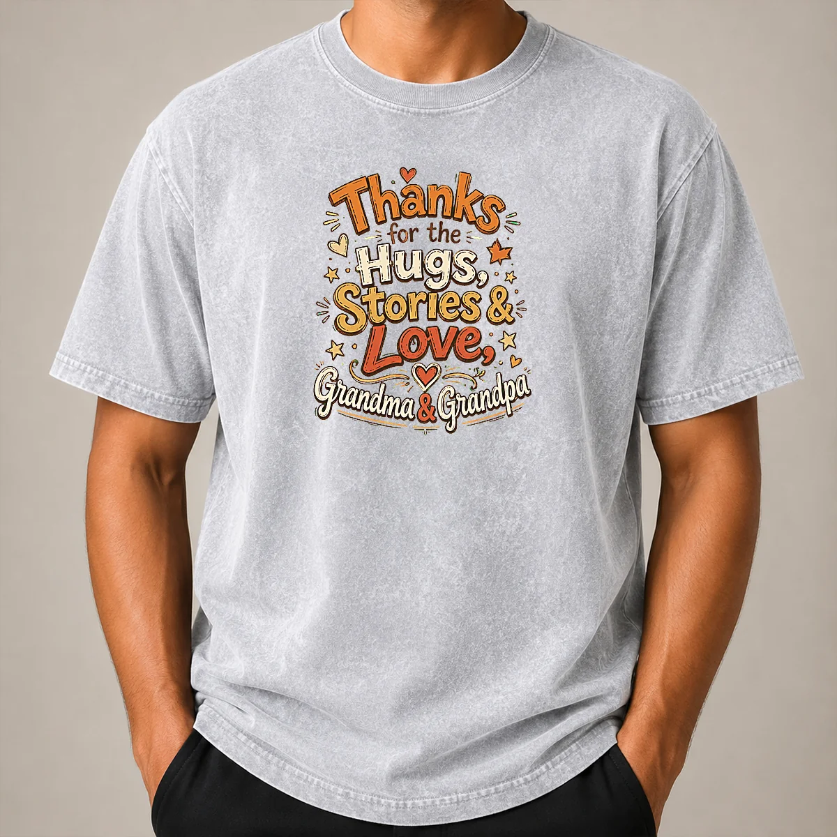 Premium Original Grandparents Day Thank You Doodle For Family Love Washed T Shirt Premium Original Grandparents Day Thank You Doodle For Family Love Washed T-Shirt