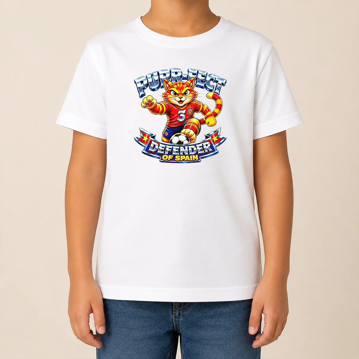 Pretty Premium Spain Soccer Cat Meme Purr Fect Defender YK Kids T Shirt Pretty Premium Spain Soccer Cat Meme Purr Fect Defender YK Kids T-Shirt