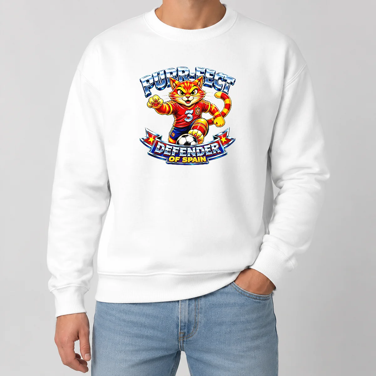 Pretty Premium Spain Soccer Cat Meme Purr Fect Defender YK Sweater Pretty Premium Spain Soccer Cat Meme Purr Fect Defender YK Sweater