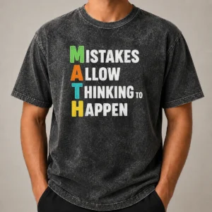 Top Hot Math Allow Thinking To Happen Geek Washed T-Shirt