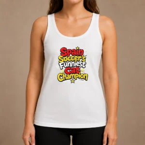 Top Nice Spain Soccer Cat Champion Funny Meme Doodle Tank Top